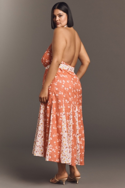 halter neck grecian dress Jelina Draped Halter Maxi Dress Butter