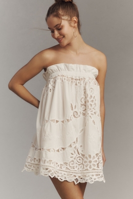 Strapless Lace Mini Dress