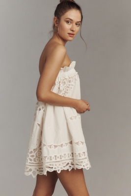 Strapless Lace Mini Dress