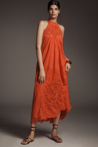 knee length dresses for ladies SERENE CUTWORK LACE DRESS – Susan Lawrence Website main image 0