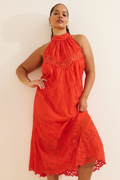 flowy halter top dress Halter Maxi Dress With Ruffle