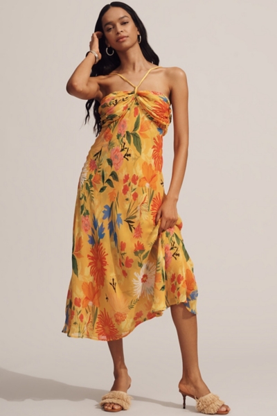 slim fit dress slacks Isla Halterneck Maxi Slip Dress | Berry Red