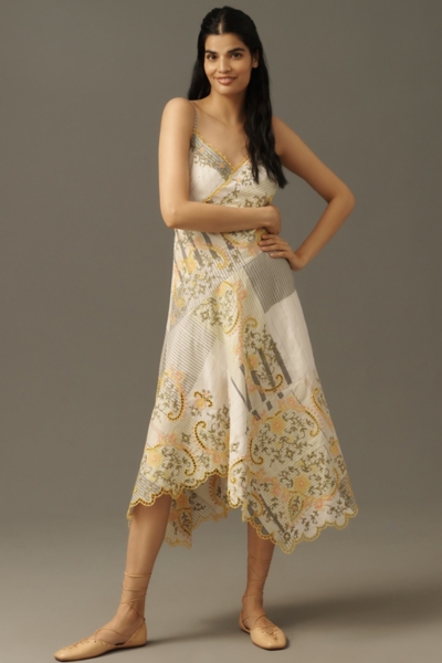 Sleeveless V-Neck Asymmetric Midi Dress | Nuuly
