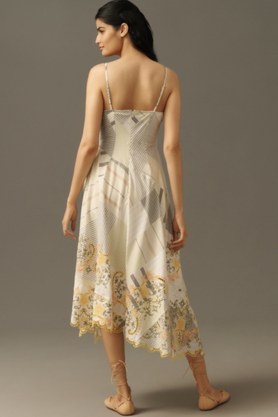 Sleeveless V-Neck Asymmetric Midi Dress | Nuuly