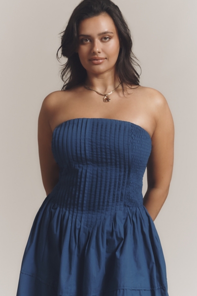 Cotton Poplin Strapless Midi Dress | Nuuly