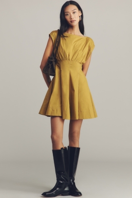 Sleeveless A-Line Poplin Mini Dress