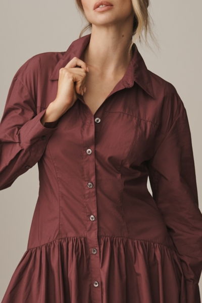 Drop-Waist Midi Shirt Dress | Nuuly