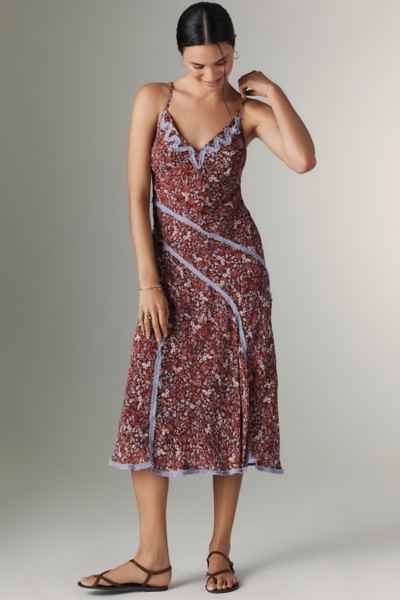 Sleeveless Appliqu Slip Midi Dress | Nuuly