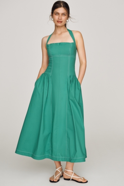 poplin halter dress Midi NA-10.30.25AM