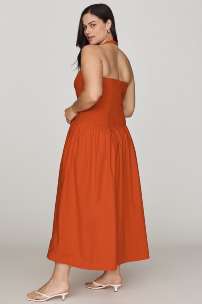 poplin halter midi dress Poplin Halter Midi Dress