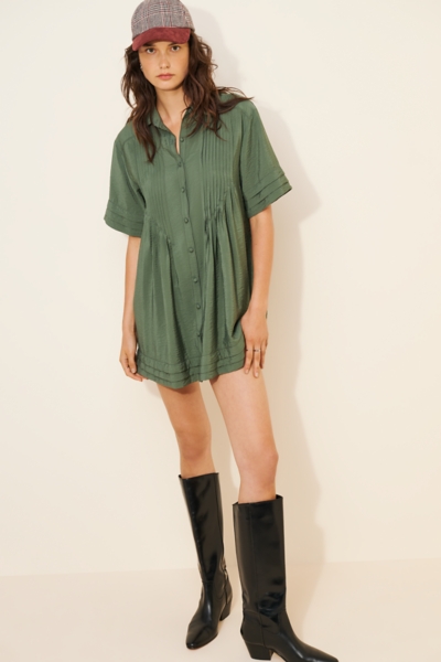 Short-Sleeve Pintuck Tunic Shirt Dress | Nuuly