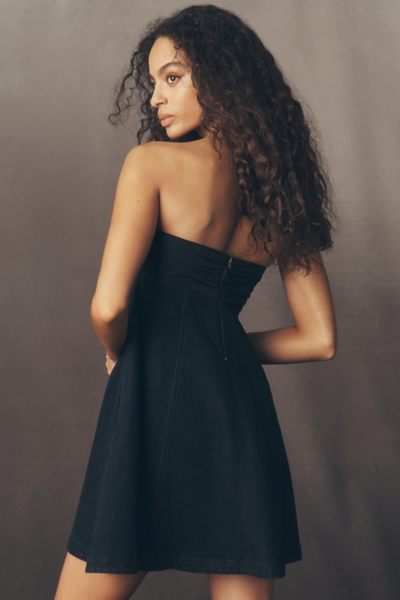 ebony strapless denim mini dress Windsor Iconic Occasion Strapless Denim Mini Dress
