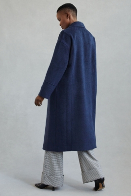 GREYLIN buy NAVY BLUE BRUSHED COAT