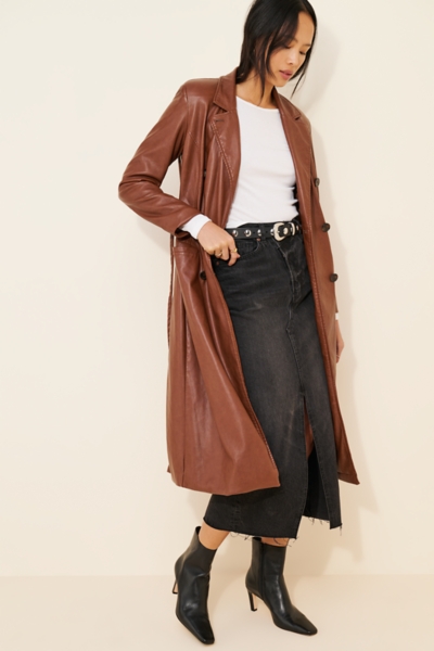 Reese Vegan Leather Trench Coat | Nuuly