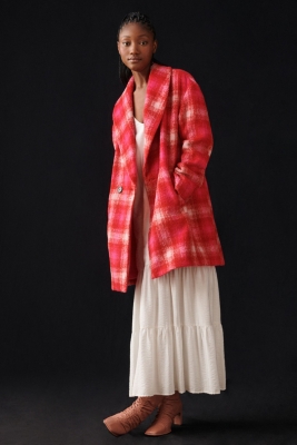 Plaid Longline Coat Nuuly