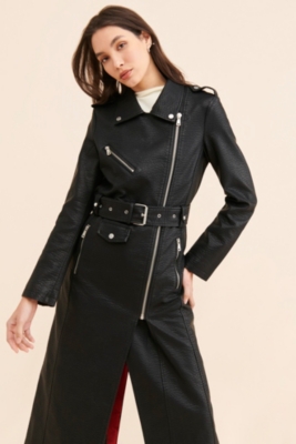 Vegan Leather Moto Trench | Nuuly