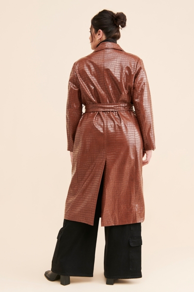 Croc Vegan Leather Trench Coat | Nuuly