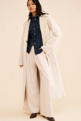 Reversible Vegan-Leather Sherpa Maxi Coat | Nuuly