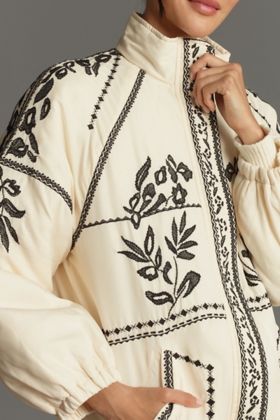 Embroidered Puffer Coat | Nuuly