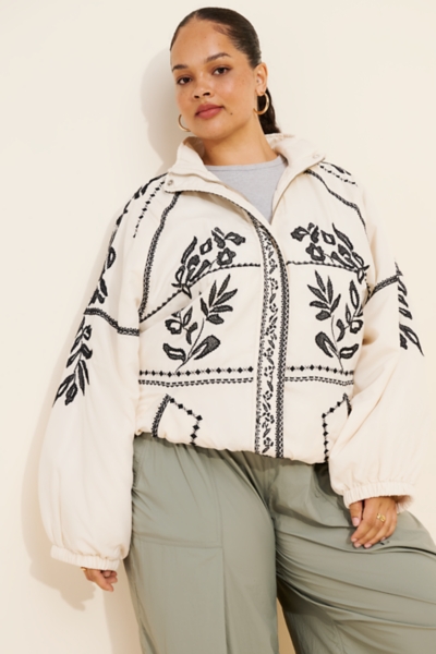 Embroidered Puffer Coat | Nuuly
