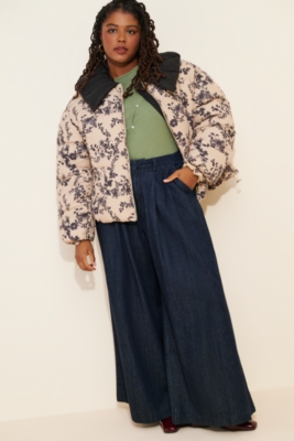 Peter Pan Collar Printed Puffer Coat Nuuly