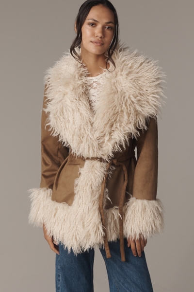 Belted Faux-Fur Coat | Nuuly