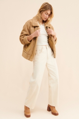 Relaxed Sherpa Moto Jacket | Nuuly