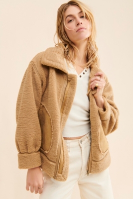 Relaxed Sherpa Moto Jacket | Nuuly