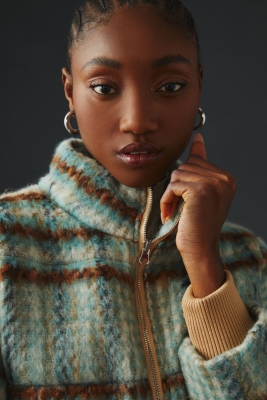 Brushed Plaid Puffer Jacket | Nuuly