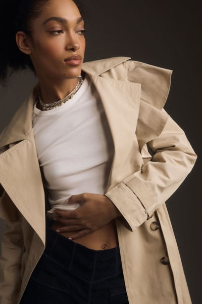 Ruffled Trench Coat | Nuuly