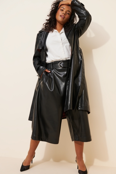 Faux-Leather Trench Coat | Nuuly