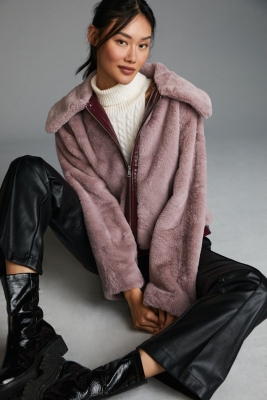 Zip Up Faux Fur Jacket