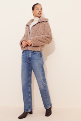 Faux Fur Zip-Up Coat | Nuuly