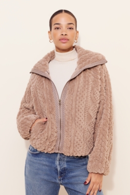 Faux Fur Zip Up Coat Nuuly
