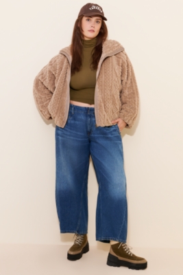 Faux Fur Zip-Up Coat | Nuuly