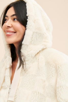 ジャケット・アウター Faux Fur Hoodie Duffle Coat nude petal S Amazon.com: tuduoms Women's Fluffy Faux Fur Jacket Fuzzy