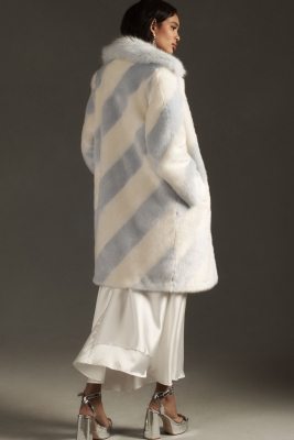 Faux Fur Stripe Coat | Nuuly