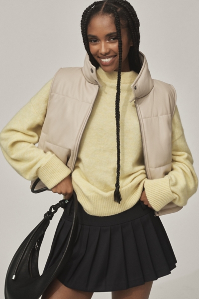 Vegan-Leather Puffer Vest | Nuuly