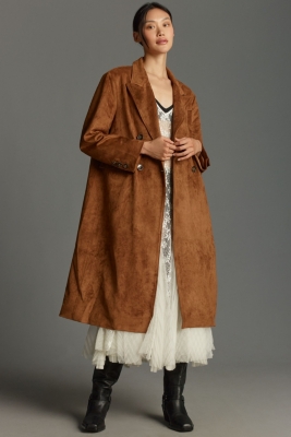 Vegan-Suede Trench Coat | Nuuly