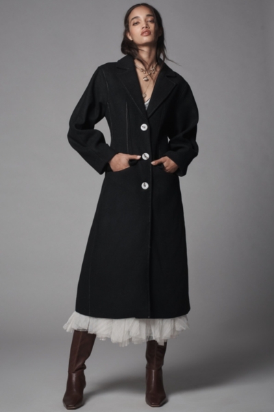 Wool Blend Stitched Topcoat | Nuuly