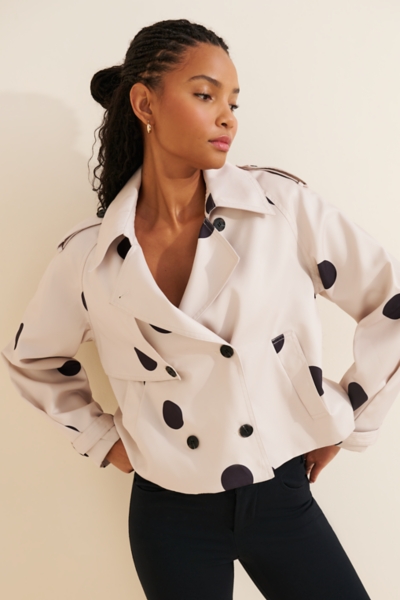 Crop Trench Polka Dot Coat | Nuuly