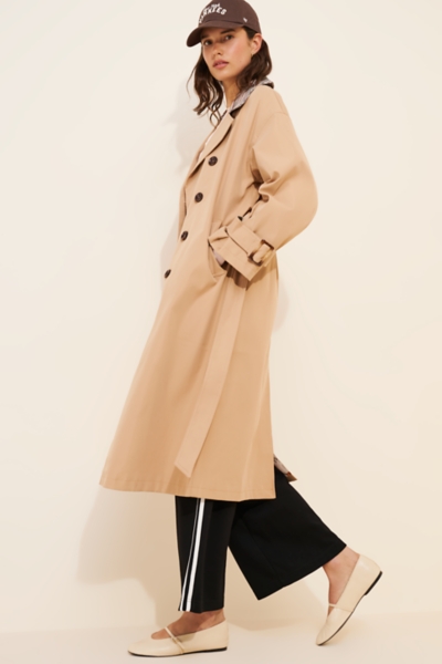 Houndstooth Collar Trench Coat | Nuuly