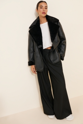 Faux-Shearling Reversible Coat