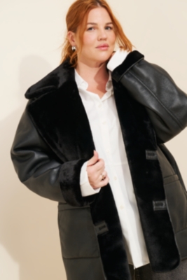 Faux-Shearling Reversible Coat