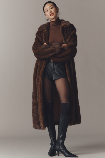 Faux-Fur Channeled Long Coat | Nuuly