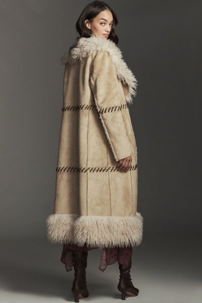 Faux-Suede Longline Coat | Nuuly