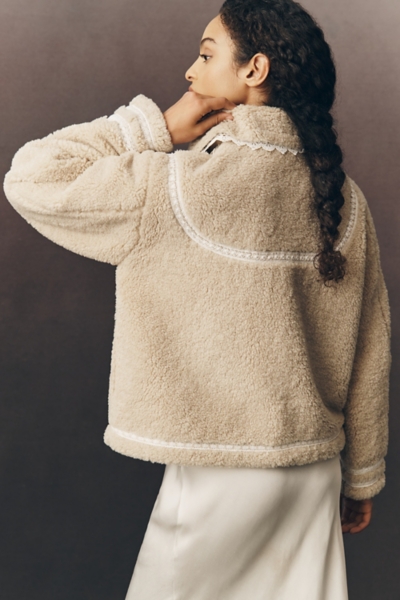 Sherpa Lace Cropped Jacket | Nuuly