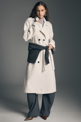 DOUBLE SHADE TRENCH COAT(－) Double Breasted Wool Blend Trench Coat | Nuuly