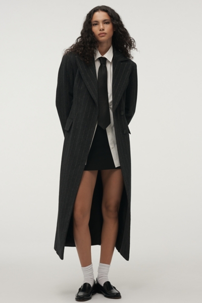 Pinstripe Hourglass Wool-Blend Coat | Nuuly