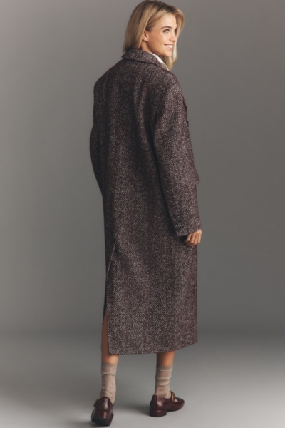 Herringbone Wool-Blend Oversized Coat | Nuuly